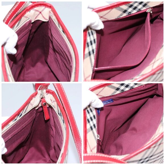 BURBERRY Nova Check Blue Label Shoulder Bag Canvas Beige Auth BD954 - Picture 16 of 16